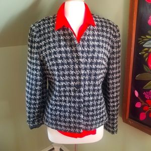 Talbots black and white boucle blazer Size 12